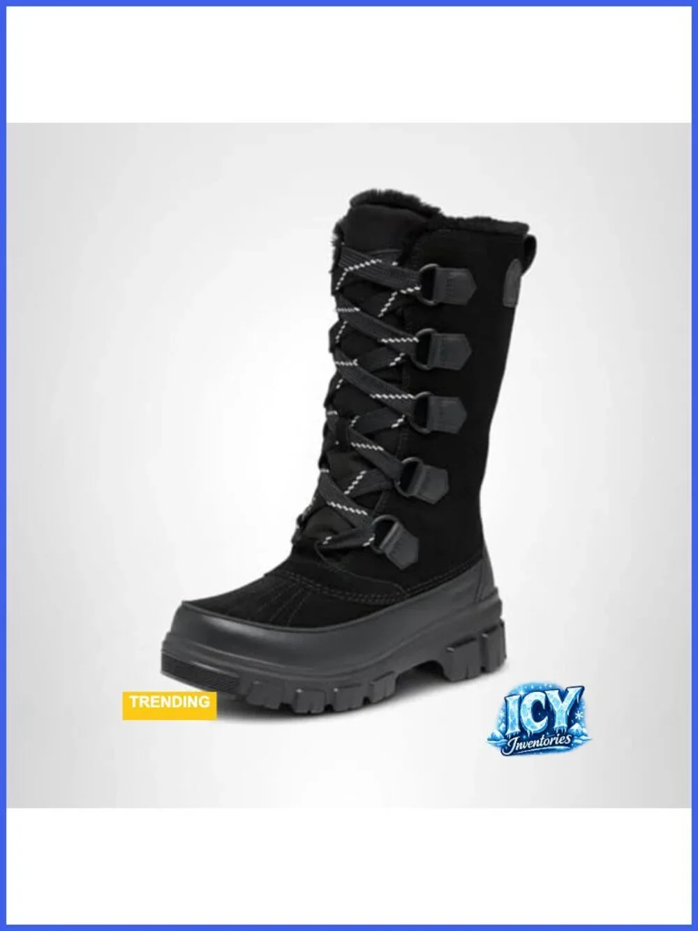 Waterproof Suede Snow Boots with Faux Fur Collar, 200g Insulation